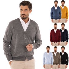 Cardigan Uomo Bottoni Invernale in Lana Merinos Maglioncino Made in Italy 