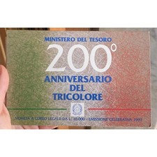 10000 LIRE 1997 REPUBBLICA ITALIANA TRICOLORE ARGENTO SILVER IN FOLDER UNC