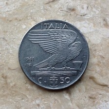 50 Centesimi Di Lire 1941 Italia XIX Impero Data Con Errore Di Conio Stato SPL