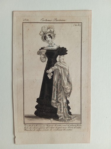 Incisione moda 1821 costumes - incisione,