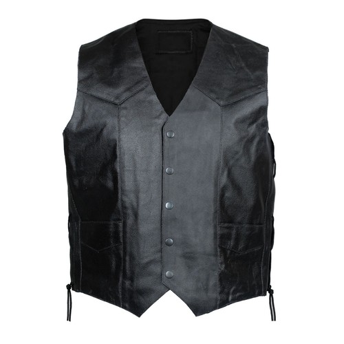 Gilet pelle nera - gilet, in