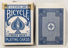 Mazzo di carte da gioco vintage Bicycle 808 Racer Back Air Cushion finitura blu USA