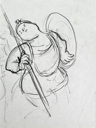 Disegno carboncino guerriero - disegno,