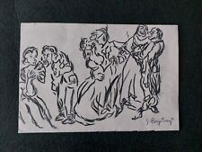 GUIDO BORGIANNI FIRENZE QUADRO DISEGNO A CARBONCINO RITRATTO FIRMATO