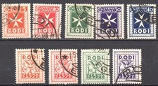 ITALIA Isole Egeo RODI Generali 1934 - Segnatasse serie completa usata #S#JME