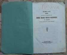 Rosa Brizi Guiducci "Ricordi sacri aretini" Tip. Antonio Cagliani Arezzo 1856