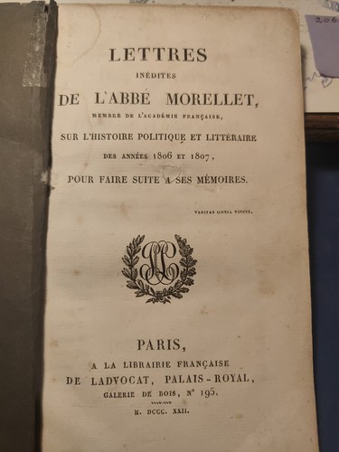 Lettres inédites abbé - lettres, l'abbé