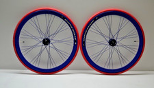 ruote bici 28x1.3/8-5/8 fixed flip flop blu rosso gommate personalizzabile