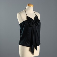 Moschino Jeans Top Fiocco Seta Elastane Successivo 2000 Italia SELECT