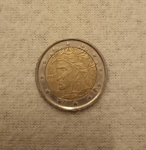 Moneta rara euro dante - rara, da