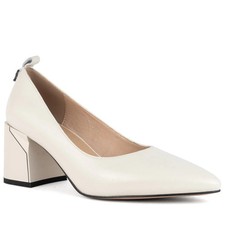 Beige Elegant Closed Pumps
