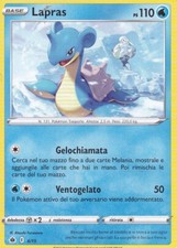 CARTA POKEMON GO - LAPRAS - 6/15 - PS 110 - IN ITALIANO - RARA - USATA -mcdonald