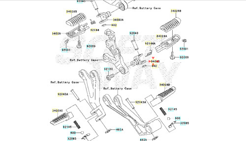 Supporto pedana kawasaki ninja - pedana,