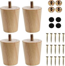 HO2NLE 4 Pezzi Gambe per Parti di Mobili in Legno Massello 6 cm Conico Piedini d