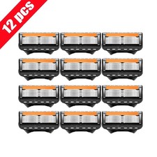 12 LAMETTE PER GILLETTE FUSION 5 IN ACCIAIO INOSSIDABILE  LAME 5 STRATI RASOIO