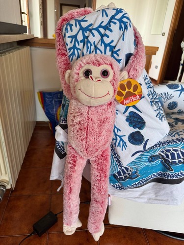 Scimmia peluche rosa braccia - rosa,