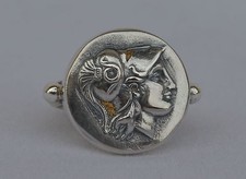 Anello Argento Dea Atena Misura Us 8 1/2 - Simbolo di Saggezza Forza-Strategia