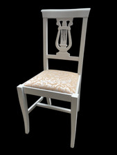 Sedia imbottita bianco shabby - imbottita,