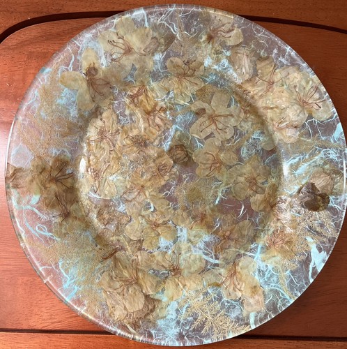 Piatto decoupage vero fiore