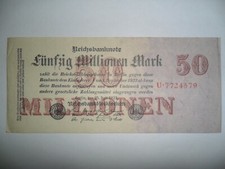 BANCONOTA 50 MILLIONEN REICHSMARK GERMANIA 1923 SPL