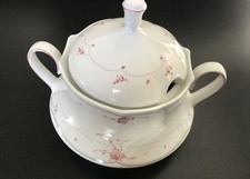 Zuppiera Originale Winterling Bavaria Bianca Con Fiori Rosa Vintage