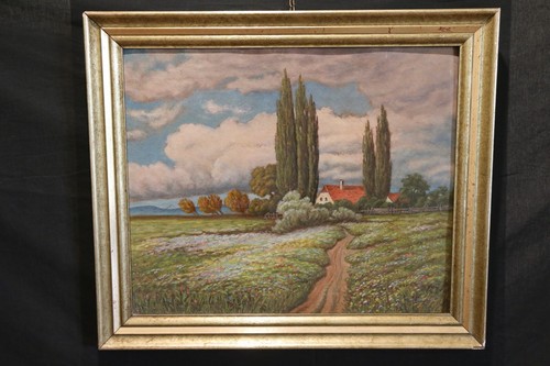 Dipinto antico paesaggio olio - antico,