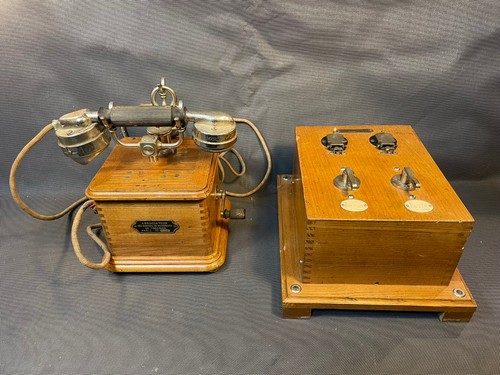 Antico telefono legno - antico,