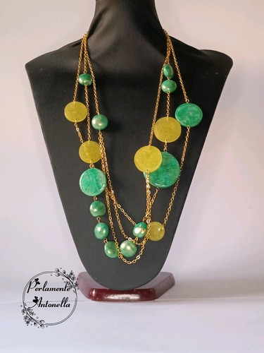 Collana verde giallo - collana, creata