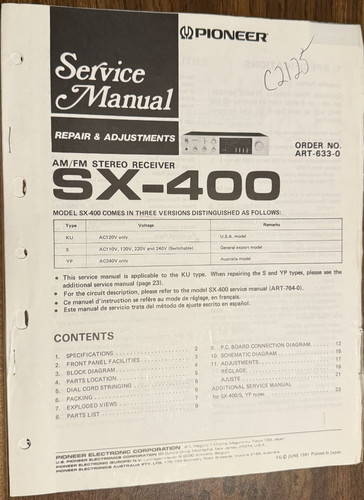 Pioneer 400 ricevitore - sx-400,