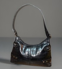 47 Mini borsa a tracolla nera in vera pelle di acero, look-A-Like