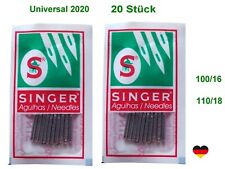 20 aghi per macchina da cucire pistone piatto sistema 2020 - 100/16 + 110/18 per Singer ecc