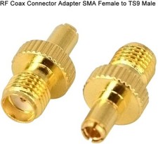 2x TS9 maschio spina a SMA femmina dritto connettore RF adattatore veloce e gratuito UK 