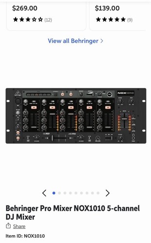 Behringer pro mixer nox1010 - behringer,