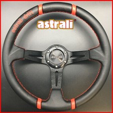 Piatto volante in pelle 14" / 350 mm Astrali® piatto corsa deriva strada nero / rosso