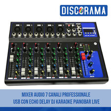 MIXER AUDIO 7 CANALI PROFESSIONALE USB BLUETOOTH CON ECHO DELAY DJ KARAOKE LIVE