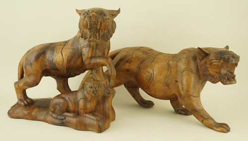 Coppia grandi sculture - , legno