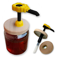 Dosatore per miele BeeProWood giallo e nero con tappo in legno di faggio