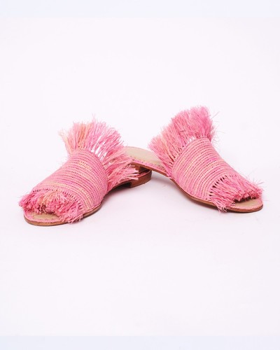 Sandali donna slide rafia