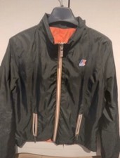 K-Way Giubbino UNISEX  double-face  nero/arancio Giacca Zip 