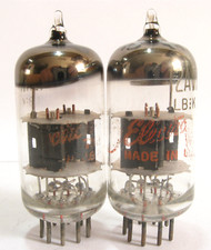2 matched 1960+/- Sylvania 12AV7 (5965) tubes - Black P, Copper G, Top O Getter