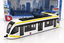 MODELLINO STATICO BURAGO TRAM CITY AUTOBUS BIANCO GIALLO NERO SCALA 1/50