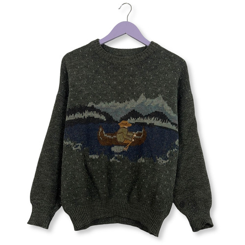 Maglione vintage grigio - maglione,
