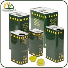 LATTA PROFESSIONALE PER OLIO ALIMENTARE VERDE CON TAPPI INCLUSI FORMATI DA 1- 10