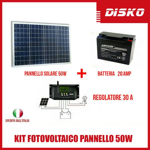 Kit fotovoltaico pannello - pannello, 50w