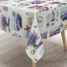 Tela Cerata Tovaglia C142231 Provenza Lavanda Fiori Angolare Rotondo Ovale