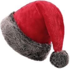 Cappello Babbo Natale in Peluche - Berretto Natalizio Caldo per Adulti - Unisex 