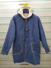 Giaccone OKLAOMA vintage uomo donna Jeans imbottito pelliccia alamari capotto L