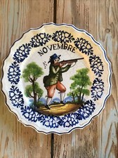 Piatto Da Parete Ceramica Novembre Dipinto A Mano Bassano