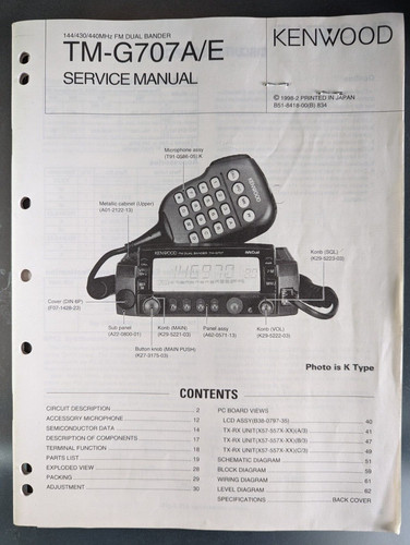 Kenwood g707a manuale - kenwood, di