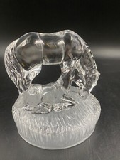Statuetta statua figurine soprammobile CRISTAL D'ARQUES Cavalla con Puledro